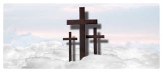 DNSEMP-L-106-WT Three Crosses (Clouds) White